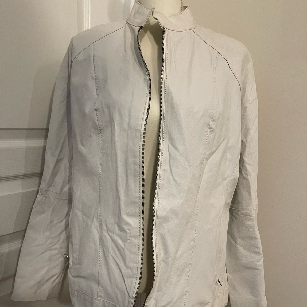 Jessica London Off-White Leather Jacket